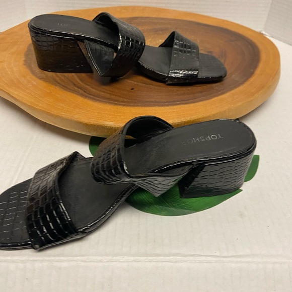 Top Shop faux Reptile Block Heels - Picture 9 of 9